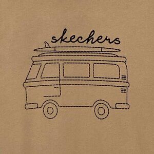 Skechers Surfing Van T-Shirt Mens XL Beige California Culture Beach Coastal